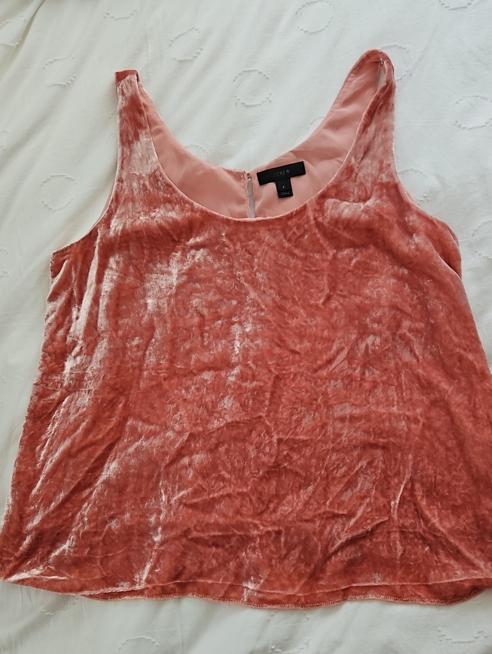 J. Crew Dusty Rose Velvet Tank Top
